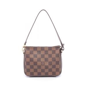 Louis Vuitton Trouse Makeup Top Handle Bag Canvas Leather Damier Brown